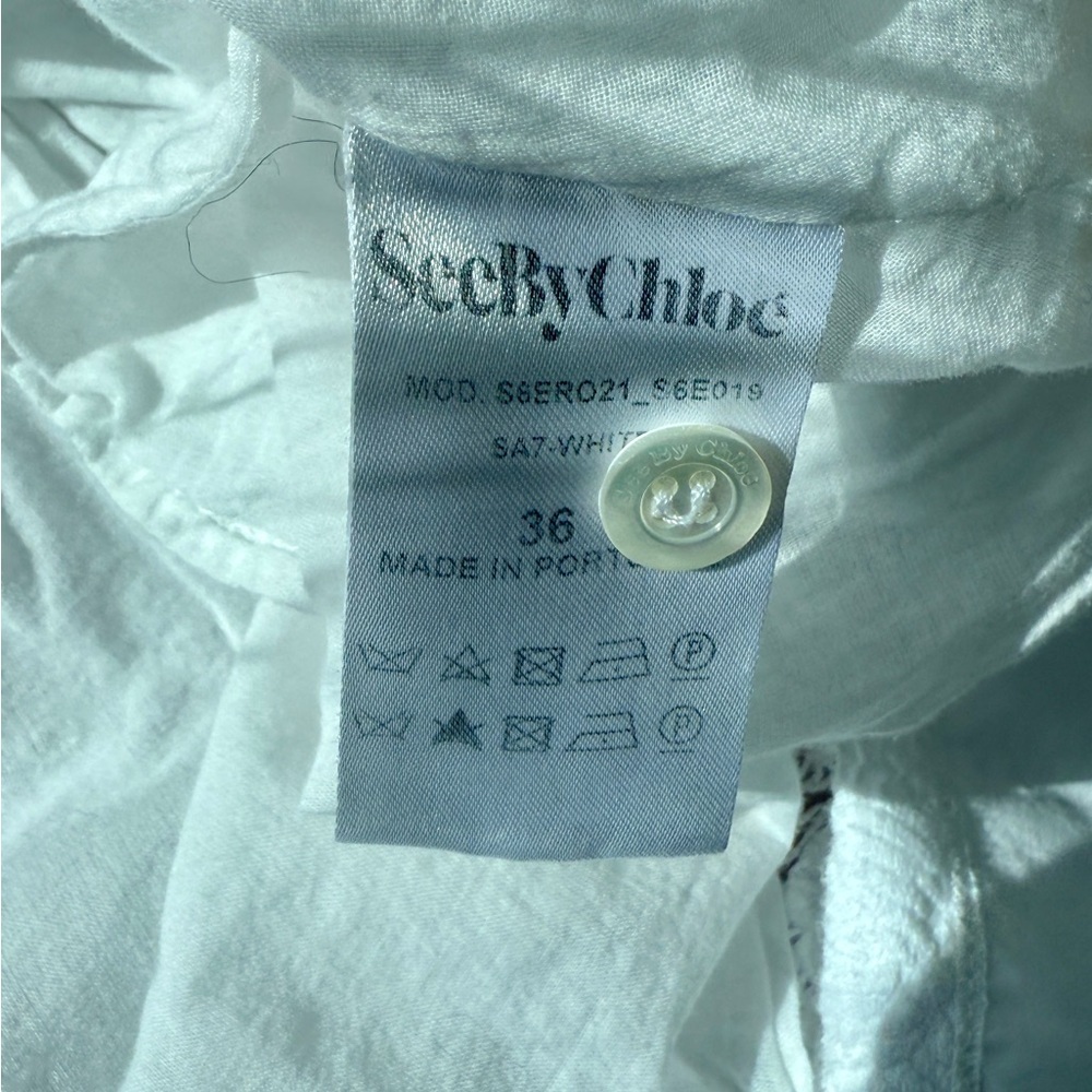 See by Chloe Poplin Dress | White Lace Size: 36 or Small - Picture 5 of 5